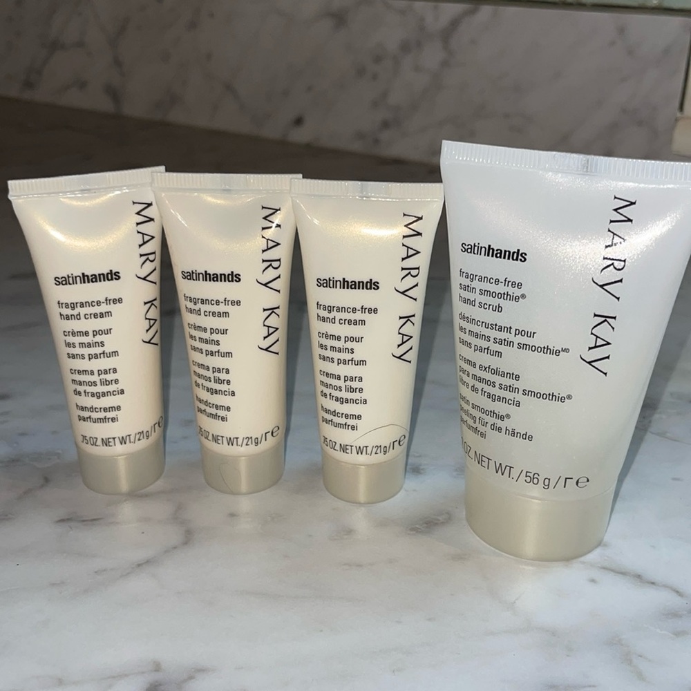 Mary Kay Satin Hands Fragrance Free Hand Scrub and Hand Cream